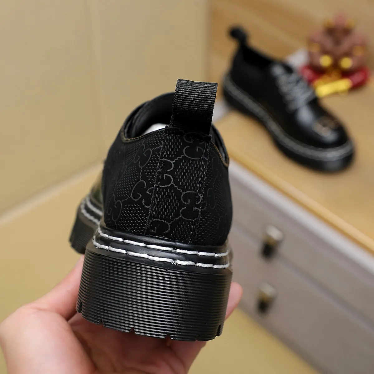 Men's shoes 💰420 💰💰🎩🎩[GUCCI] Counter 1:1⬆️original reproduction, absolute quality🆗original outsole, high-quality imported rubber, wear-resistant and non-slip, never degummed, upper material: imported first-layer cowhide➕anti-slip rubber outsole, official website material, lining material: water-dyed 🐂 leather lining, 2 colors optional! Code number 38-44 (45. Customized)